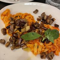 Pomodoro with aubergine and basil (just ask to remove the Parmesan). It was the only vegan pasta but it was good!   at Olio Doliva in Sofia