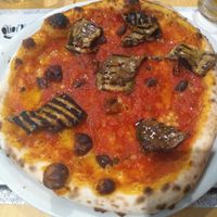 Delicious eggplant pizza at Olio Doliva in Sofia