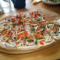 Vegan flammkuchen at Veganistro in Miesbach