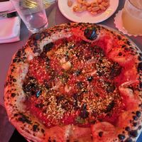 Vegan pizza at Bistro Bananas in Stockholm