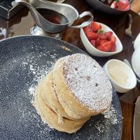 Pancakes and maple syrup   at Waldorf Astoria - The Zen Kitchen in Las Vegas