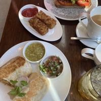 Breakfast burrito, avocado toast, and hash browns   at Waldorf Astoria - The Zen Kitchen in Las Vegas