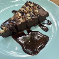 chocolate tart made of sweet potato  at El Manatí in Bacalar