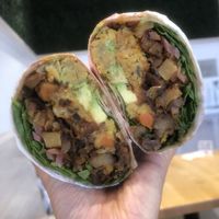 Breakfast burrito at Vibe Organic Kitchen & Juice in Newport Beach