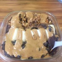 Açai Bowl with GF granola, banana, chocolate chips and peanut butter ??  at zest in Fairfield