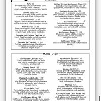 English menu at Inspiracion 9 in Tijuana