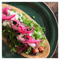 Huarache de adobada. at Inspiracion 9 in Tijuana