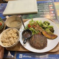 Burger set   at SOJO Esperanto-Vegana Kafejo in Tokyo