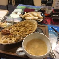 Chickpea curry and gyoza at SOJO Esperanto-Vegana Kafejo in Tokyo