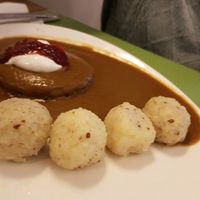 Dumplings traditional czech  at U Zelenina in Prague