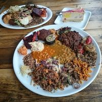 Large plate loaded from the buffet. This was around £12. at Natural Bar & Kitchen in Birmingham