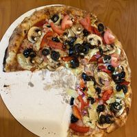 Vegan cheese (Daiya) vegetarian pizza. Yummy!  at BRK Pizza in Naples