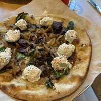 Mushroom and spinach pizza with lemon almond ricotta   at True Food Kitchen in Naples