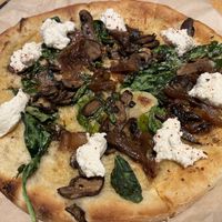 Vegan Spinach Mushroom Pizza with Almond Ricotta  at True Food Kitchen in Naples