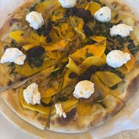 Butternut squash, caramelized onion, almond lemon ricotta pizza  at True Food Kitchen in Naples