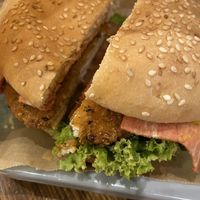 Crispy burger - delicious!  at Khambú Quart in Valencia