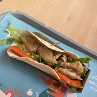 Vegan wrap with Heura chicken pieces - was really nice  at Khambú Quart in Valencia