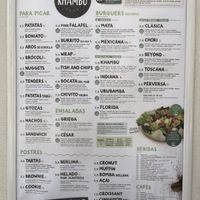 Menue  at Khambú Quart in Valencia