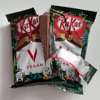 vegan kit kats!!! (exactly like the real thing, i haven’t found them anywhere else in spain but here)  at Khambú Quart in Valencia