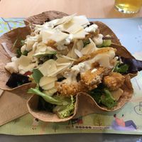 Caesar salad (in an edible bowl!)   at Khambú Quart in Valencia