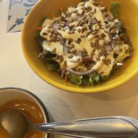Soup and salad  at Mãe Divina in Vila Velha