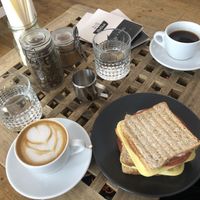vegan toast and coffee at Pelíšek in Brno