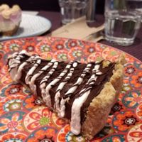 Chocolate Avocado tart. Raw & vegan, gluten & sugar - free. The best tart I've ever had!!! at Silver Pot in Nicosia