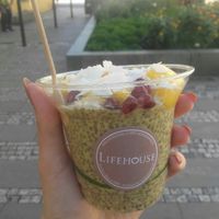 Coconut chia pudding at Lifehouse Bistro in Prague