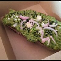 Avocado on home made bread  at Lifehouse Bistro in Prague