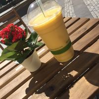 Mango almond milkshake  at Lifehouse Bistro in Prague