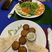 Falafel & pitta (the dip is not vegan)  at Topoly in Havana