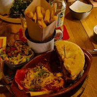 Vegan half hamburger + half enchilada (we split dishes) at Restaurant Danas  in Maastricht