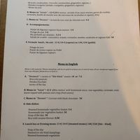 Current menu at Mo Mo - Saint-Gilles in Brussels