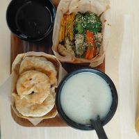 Lunch menu with pan fried dumplings at Mo Mo - Saint-Gilles in Brussels