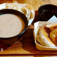 soup : 3€, vegan momos : 5€ and 7€ at Mo Mo - Saint-Gilles in Brussels