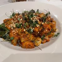 Tofu gnocchi, the one on the current menu is made with mushroom bolognese, kale, cashew cream, and pinenut gremolata. It is really a delicious improvement from the last versionn  at Centro in Des Moines