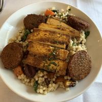 Mediterranean plate with tofu  at HoQ in Des Moines