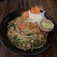 Veggie pad Thai with no fish sauce or egg  at Banana Leaf Asian Bistro in West Des Moines