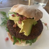 Ciabatta con Falafel burger, avocado, pomodori, insalata, melograno e hummus (al posto che Tzatziki)  at Gourmet Burger Room in Marbella