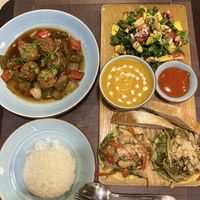 European combo and vegan meatballs  at The Veg - Organic Vego and Tea in Hanoi