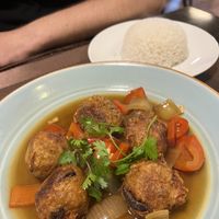 Vegan Meatballs with rice   at The Veg - Organic Vego and Tea in Hanoi