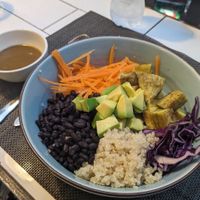 Summer bowl (plantain, red beans, quinoa, avo, carrot, red cabbage, mustard sauce) at The Veg - Organic Vego and Tea in Hanoi