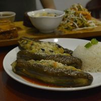 stuffed eggplant with coconut rice at The Veg - Organic Vego and Tea in Hanoi