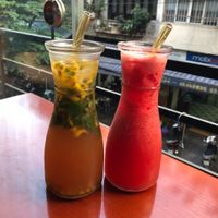 Tea and watermelon juice at The Veg - Organic Vego and Tea in Hanoi