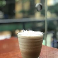 Iced coconut coffee made vegan  at The Veg - Organic Vego and Tea in Hanoi