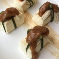 Steamed tofu in peanut butter sauce at The Veg - Organic Vego and Tea in Hanoi