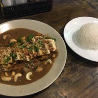 Mapo tofu with coconut rice at The Veg - Organic Vego and Tea in Hanoi