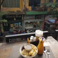 Poke Bowl on the balcony at The Veg - Organic Vego and Tea in Hanoi