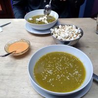 Courgette soup at Flora in Quito