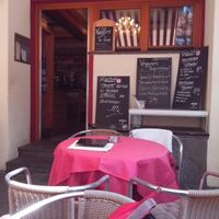 The entrance with the vegan option of the day. at Cafe am Markt in Landau